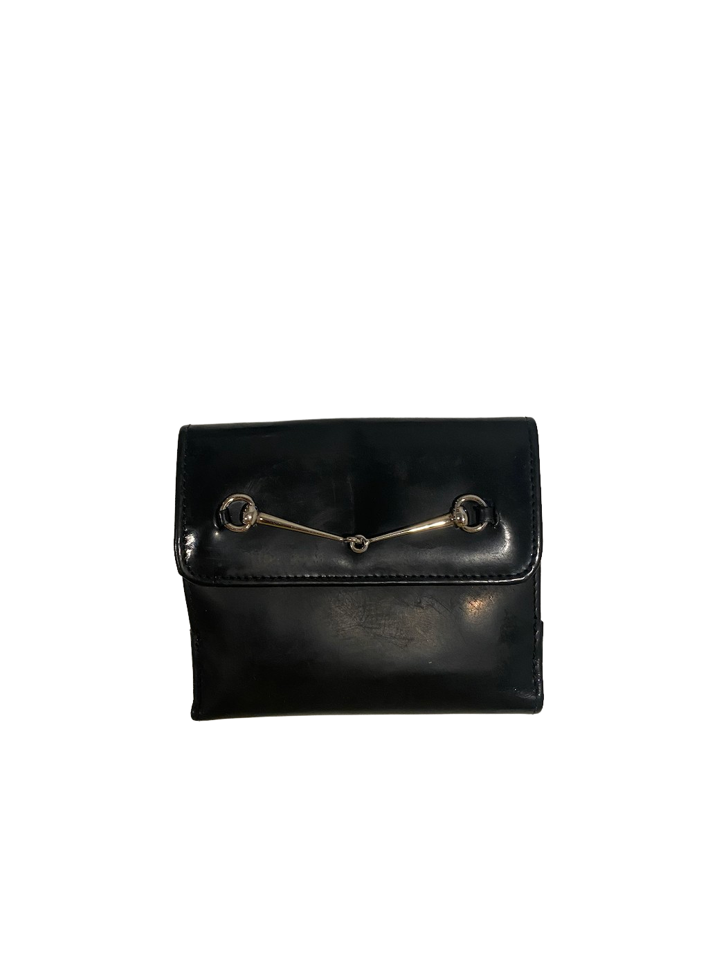 【90s vintage】GUCCI Horsebit motif Wallet Gucci Horsebit 1955 card case wallet in black leather