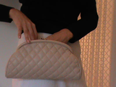 Chanel Caviar Leather Quilted Clutch