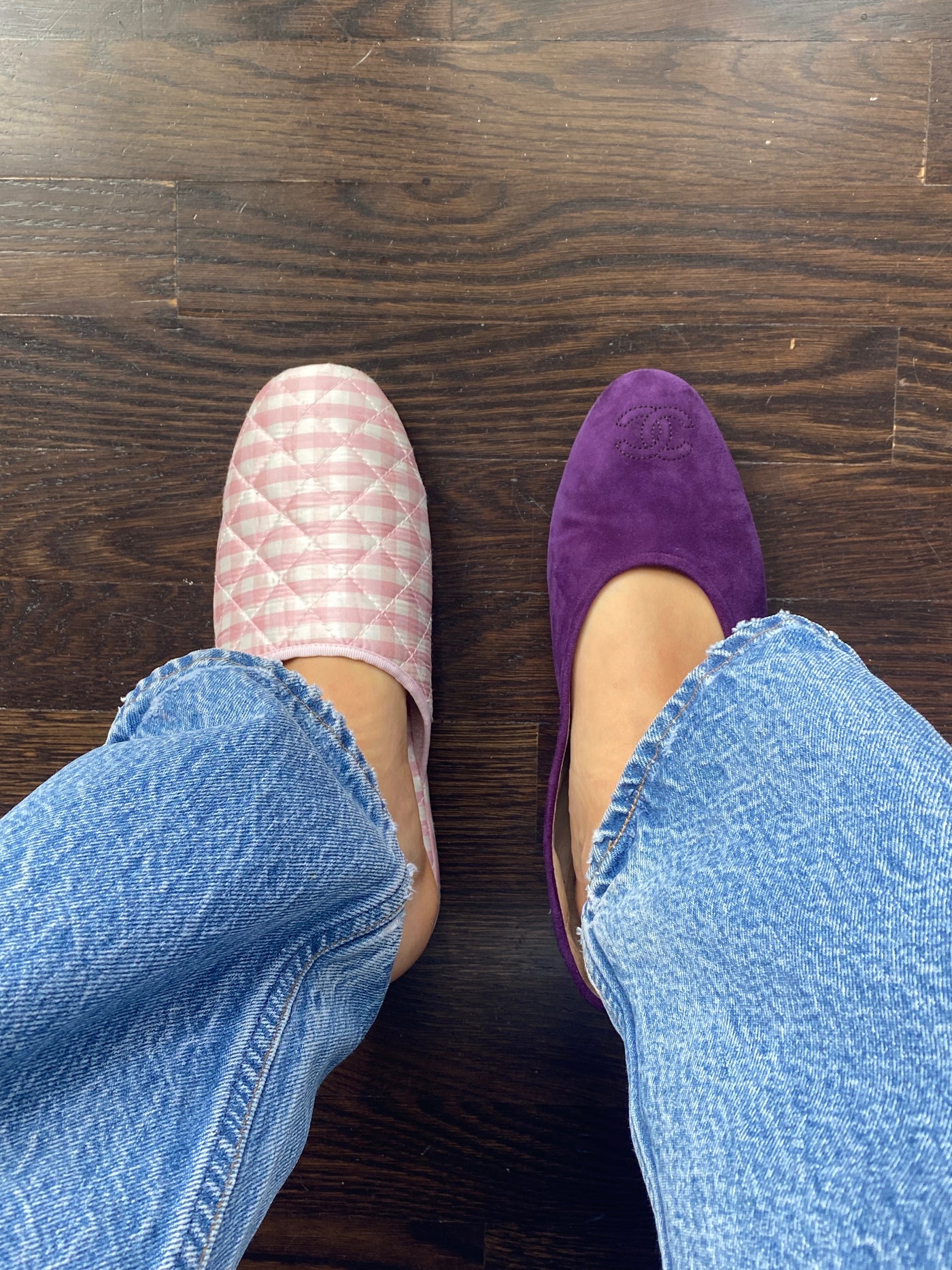 Chanel Royal Purple Flats,38.5