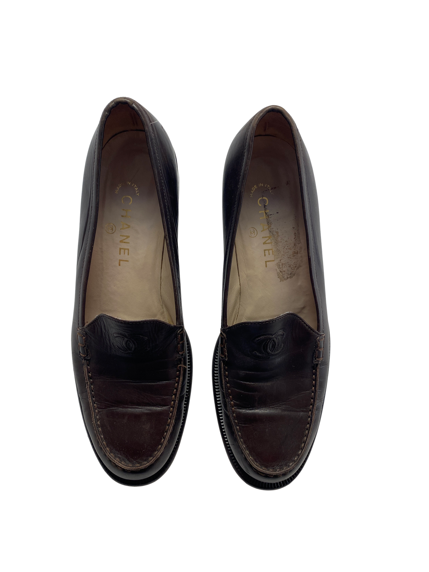 Chanel Brown Leather Loafers, 40.5