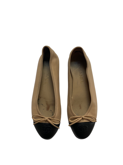 Beige Chanel Flats, 36