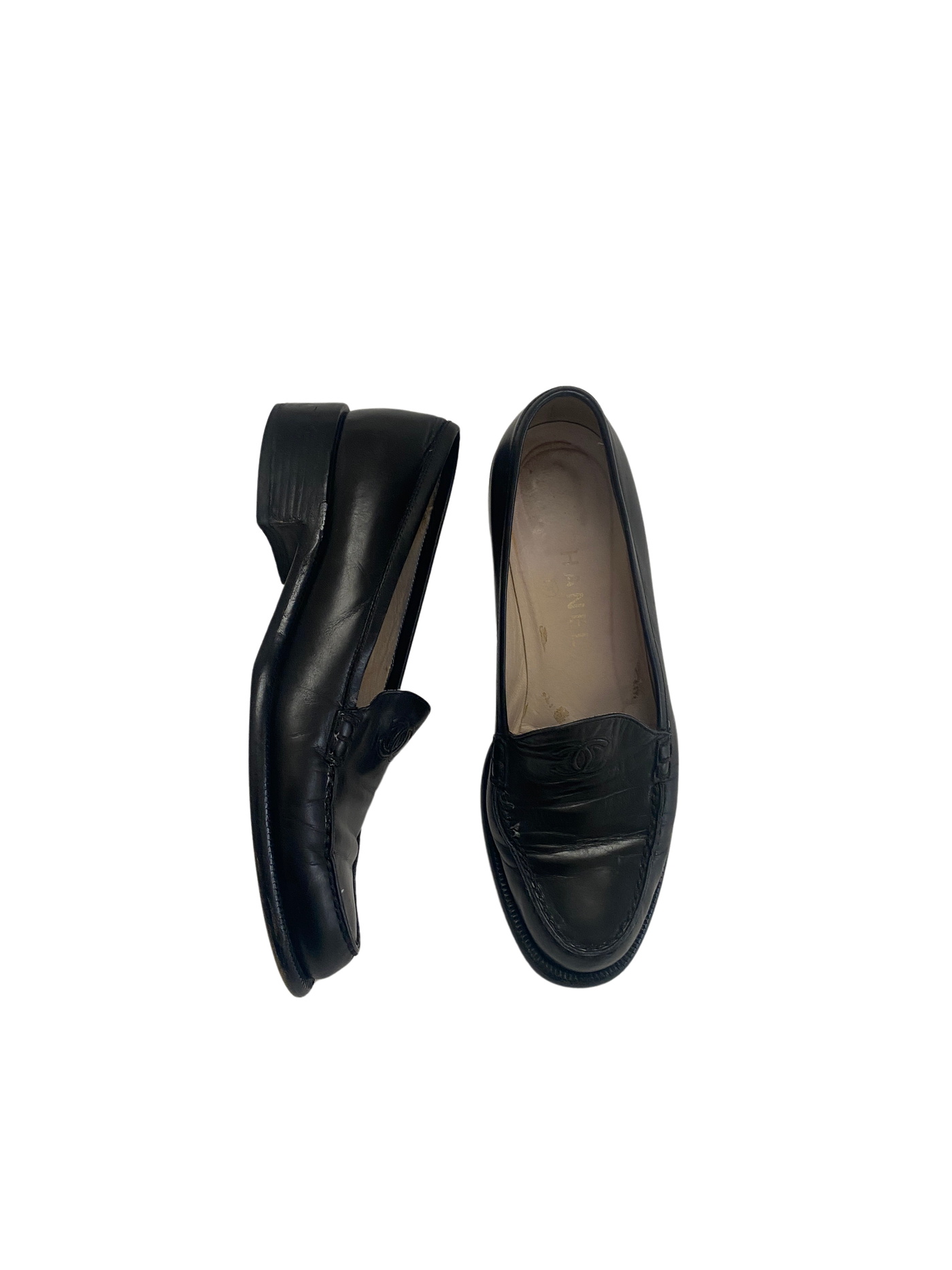 Chanel Black Loafers, 38.5