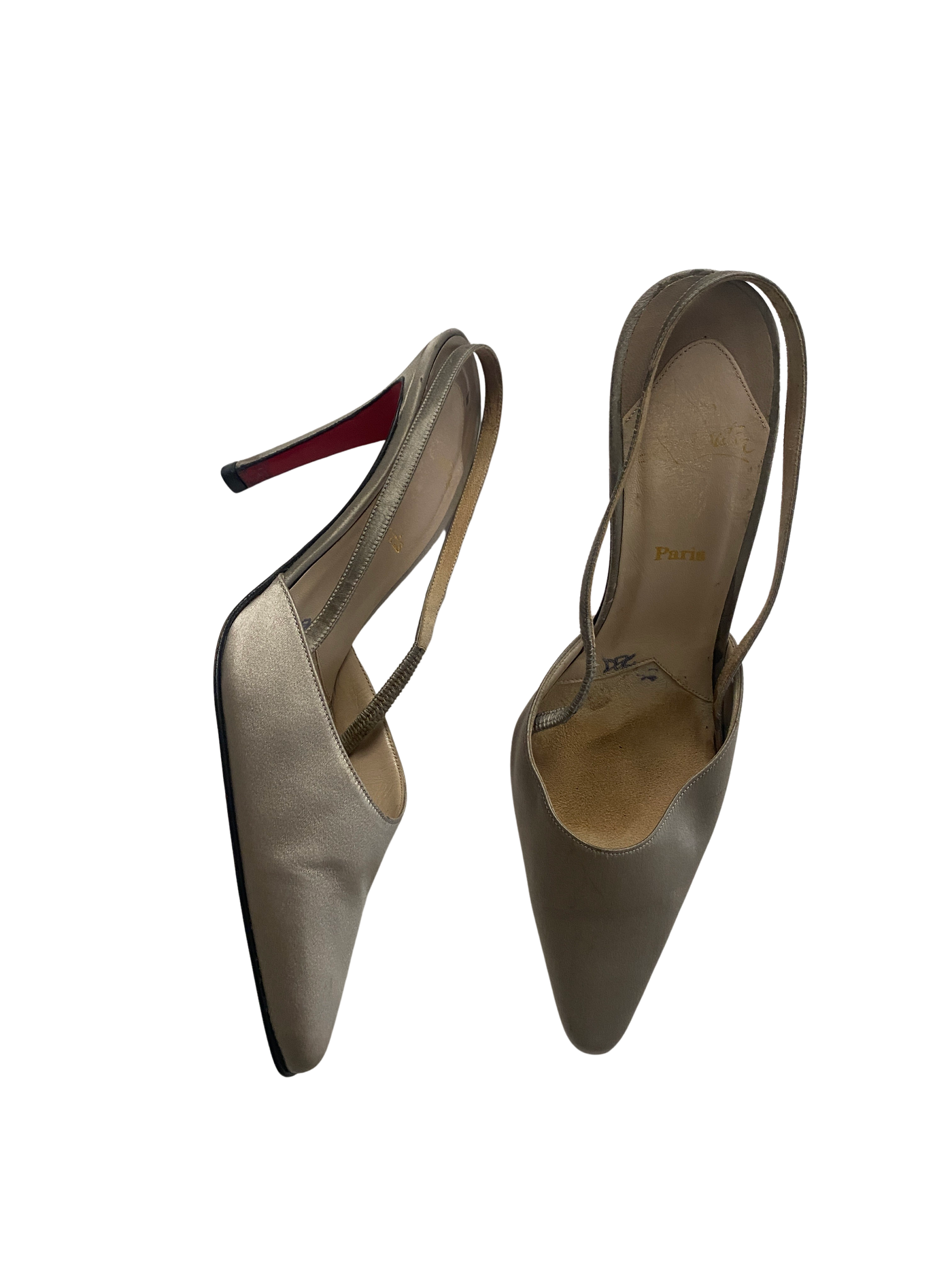 Louboutin Satin Slingback Heels, 39