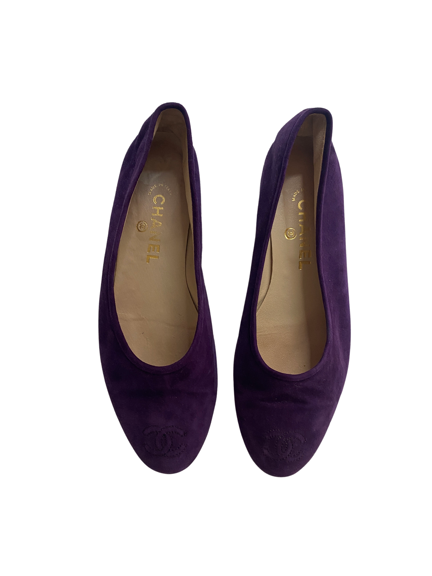 Chanel Royal Purple Flats,38.5