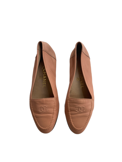 Chanel Baby Pink Loafers, 37
