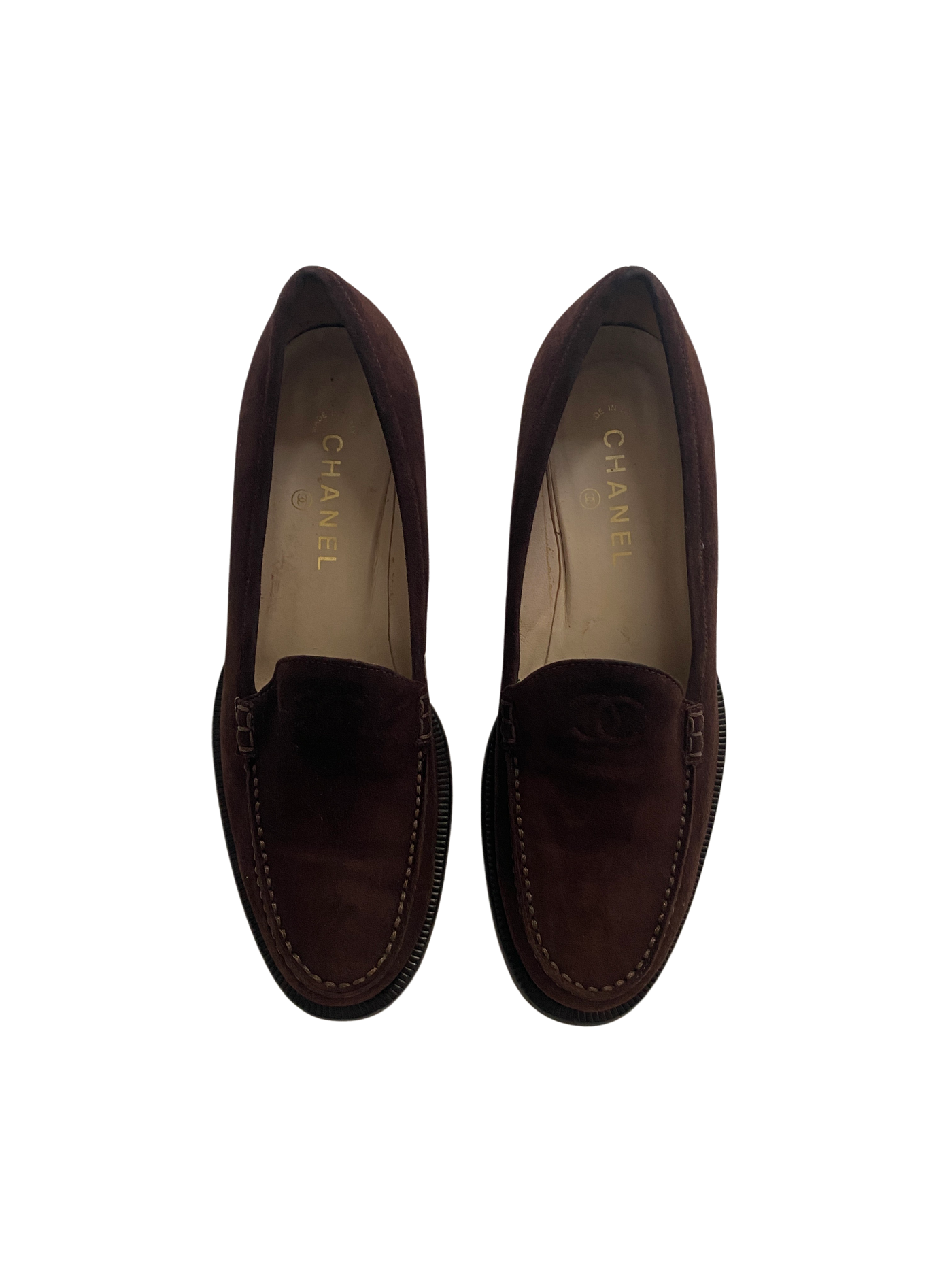 Chanel Brown Suede Loafers, 40