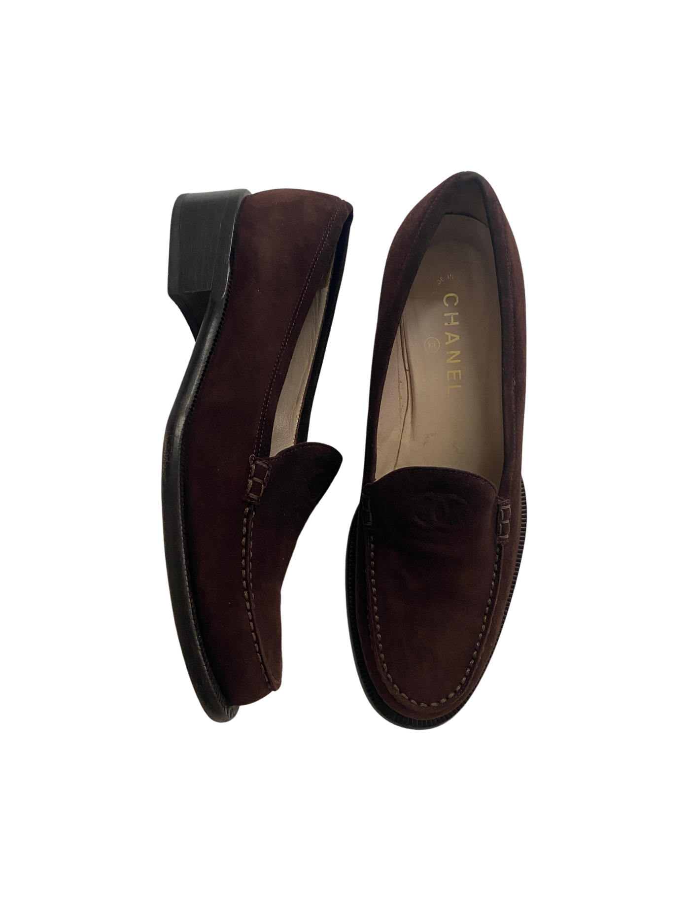 Chanel Brown Suede Loafers, 40