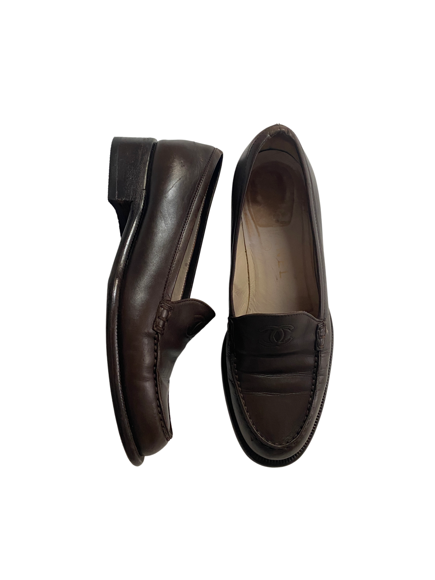 Chanel Brown Loafers, 38