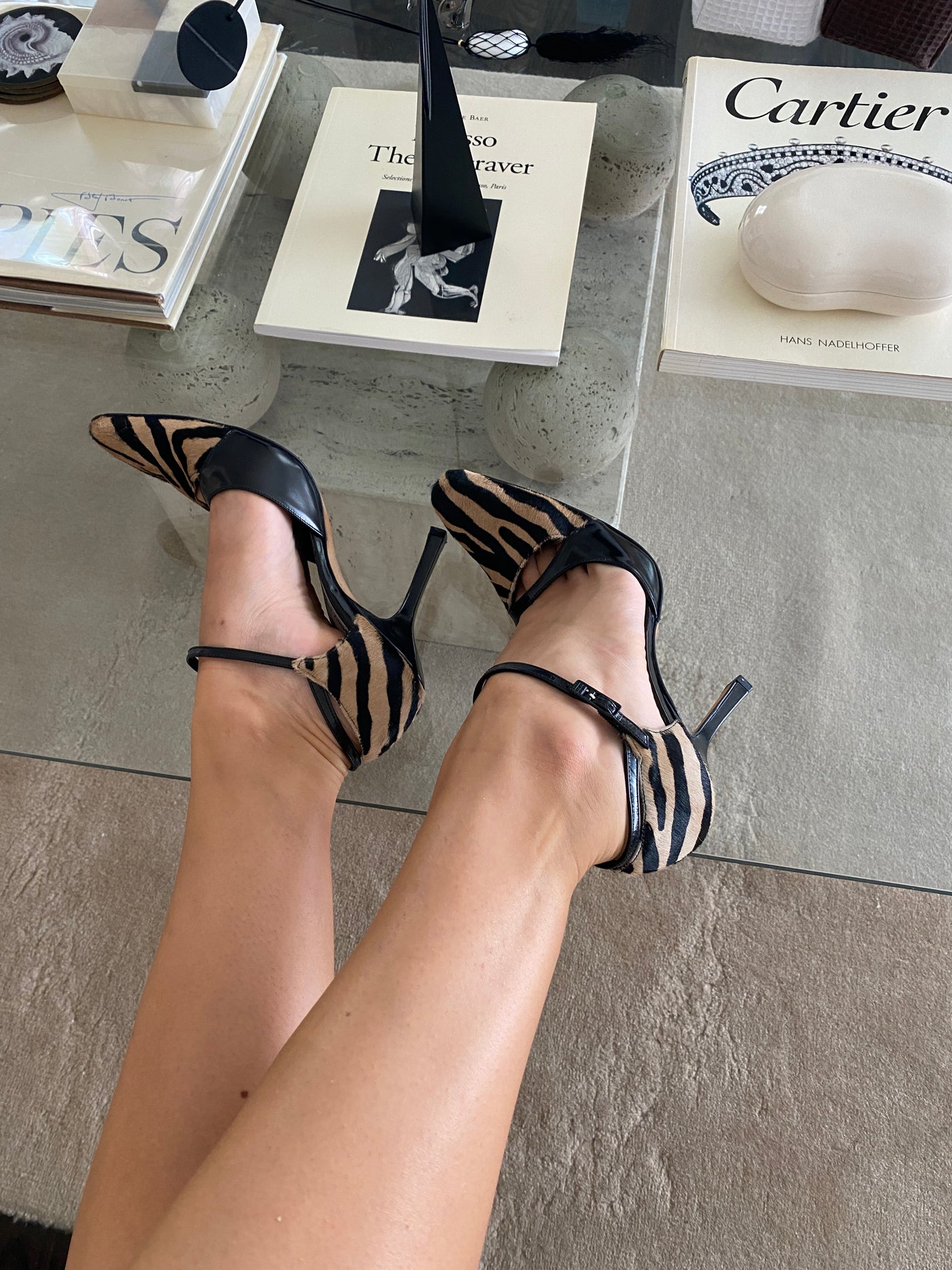 Jimmy Choo Zebra Ponyhair Mary Janes, 38