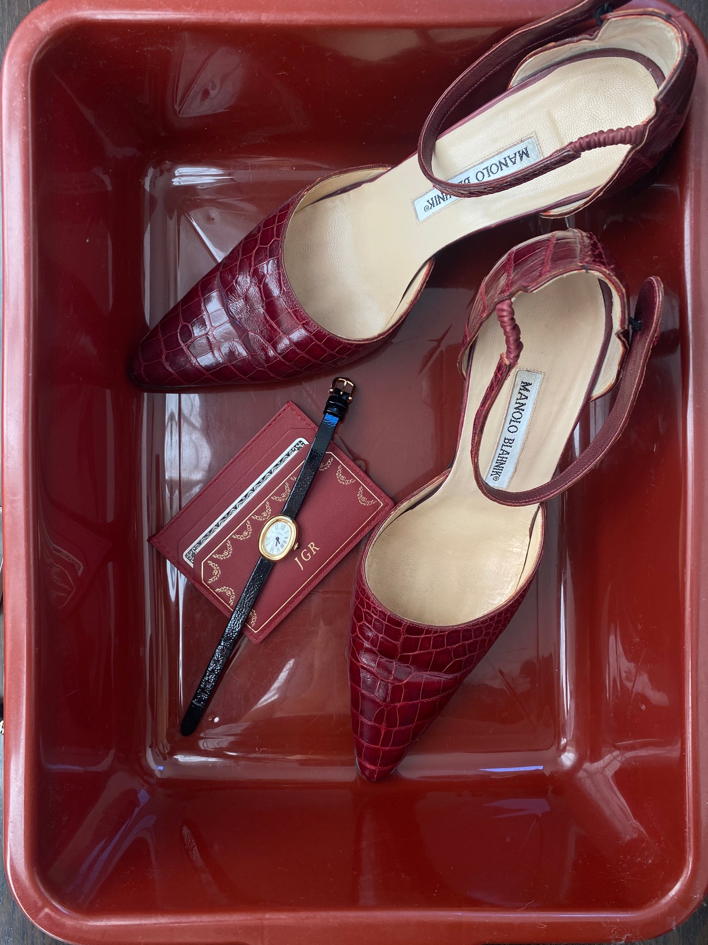 Manolo Croc Mary Janes, 37.5