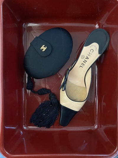 Chanel Satin Tassled Clutch