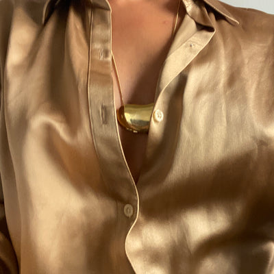 Elsa Peretti for Halston Gold Bean necklace