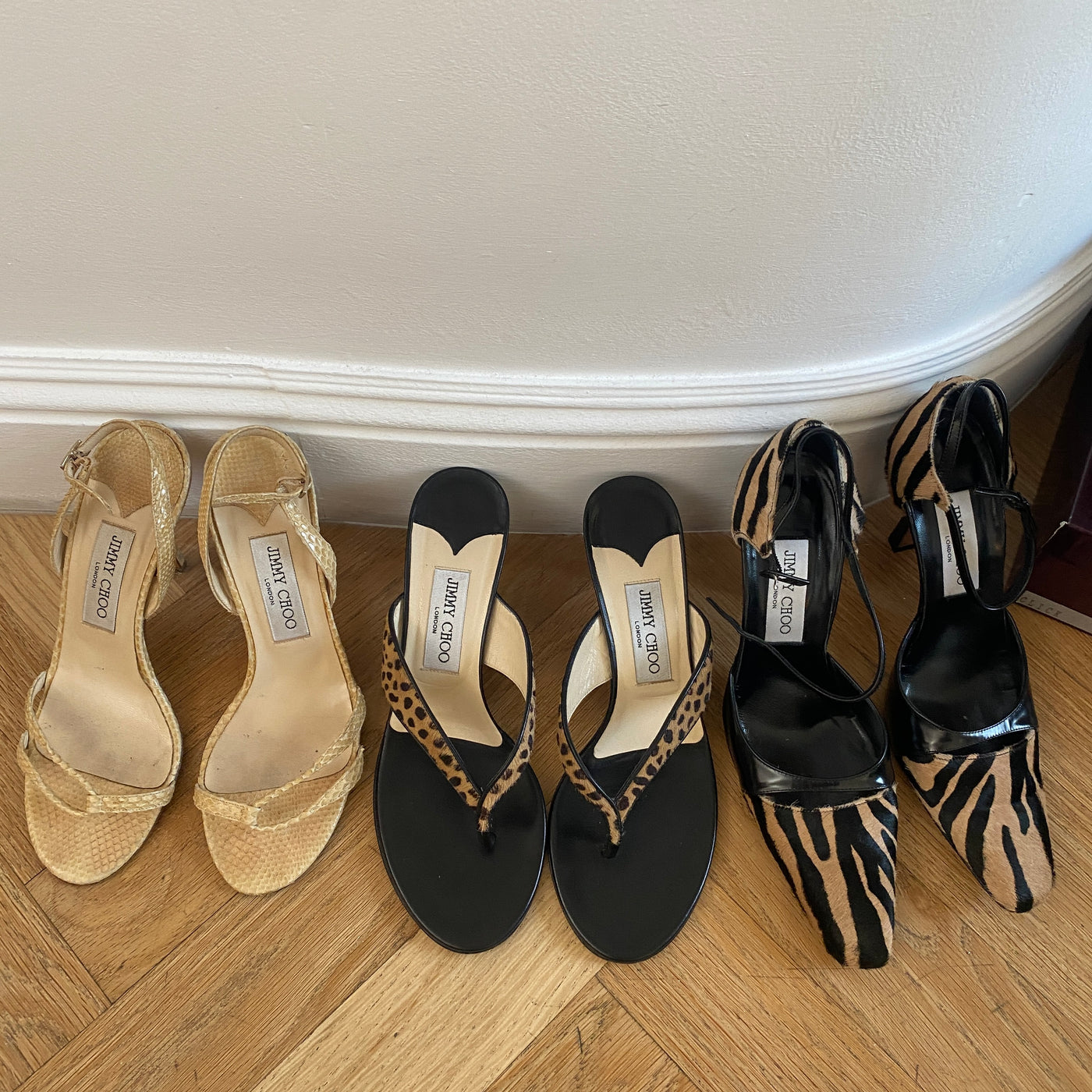 Jimmy Choo Snakeskin Heels, 38