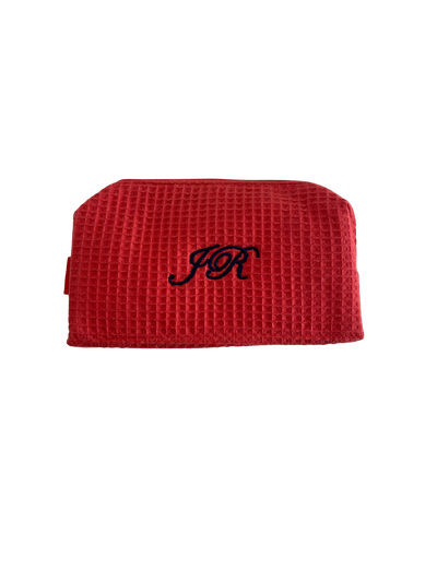 Small Red monogrammed Makeup Bag