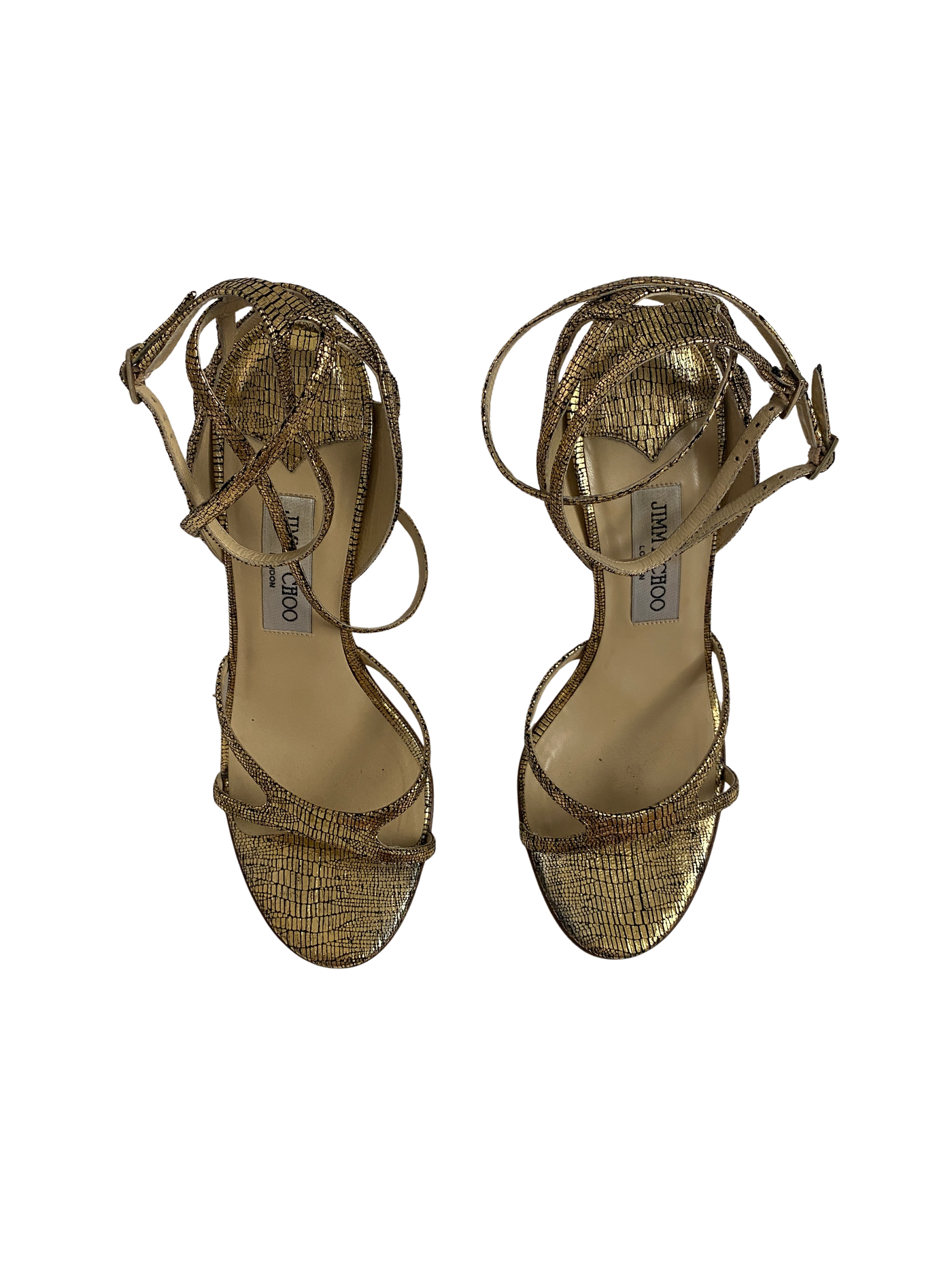 Jimmy Choo Strappy Leo Heels, 38.5
