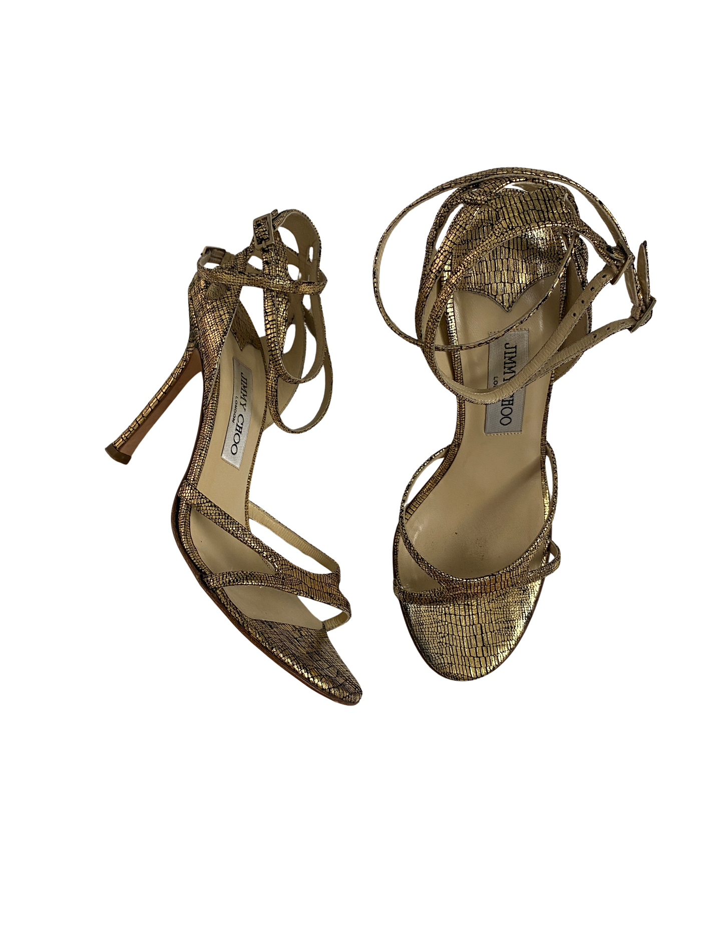 Jimmy Choo Strappy Leo Heels, 38.5