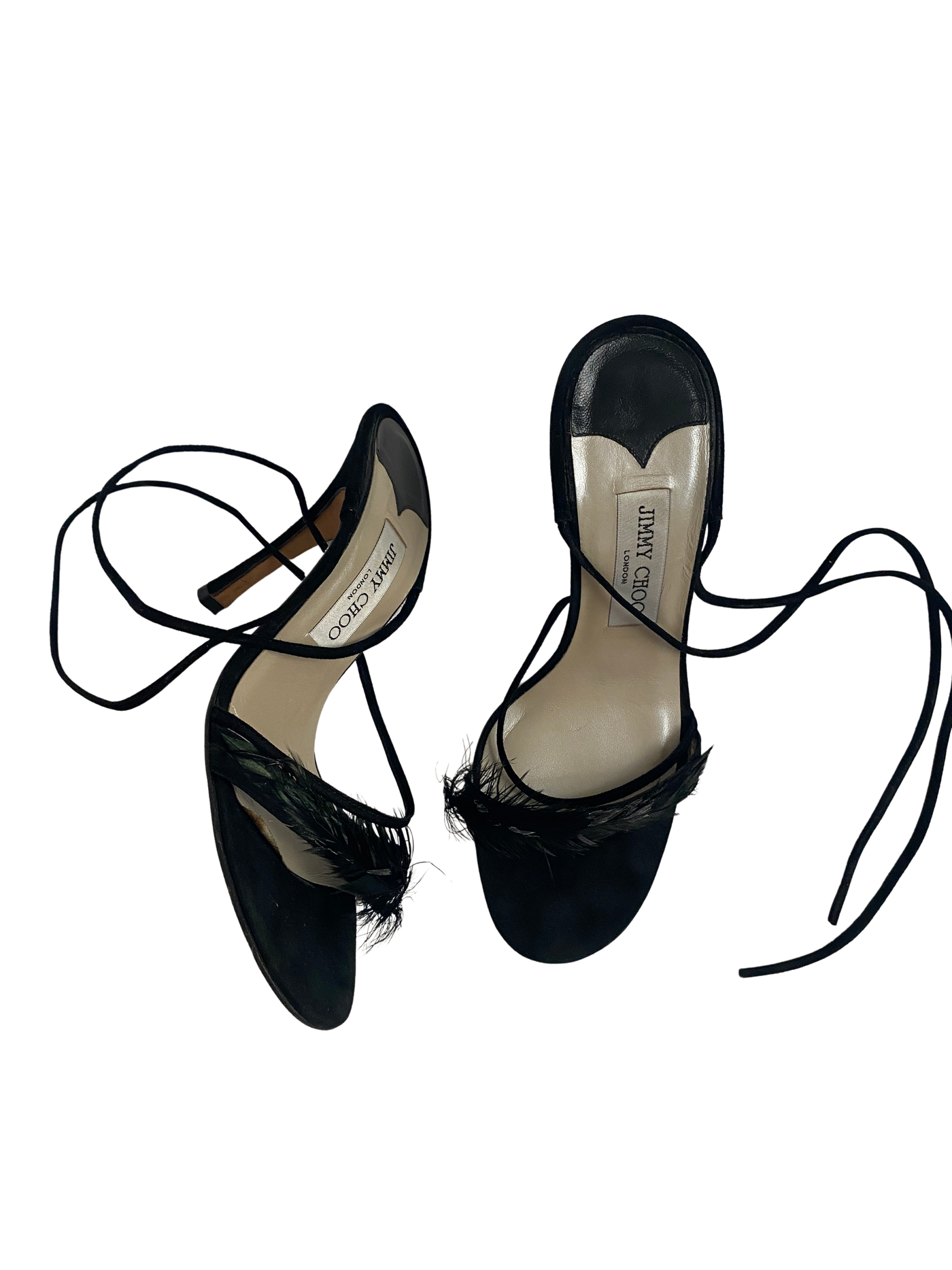 Jimmy Choo Feather Wrap Heels, 38