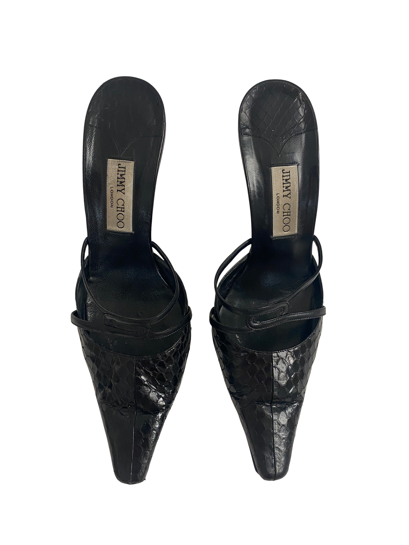 Jimmy Choo Snakeskin 1998 Mules, 39