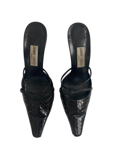 Jimmy Choo Snakeskin 1998 Mules, 39