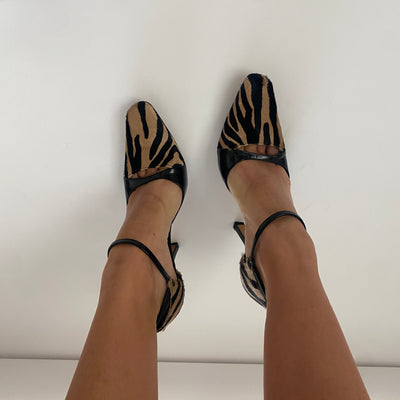 Jimmy Choo Zebra Ponyhair Mary Janes, 38