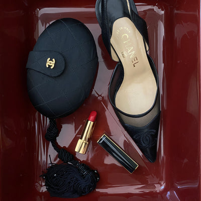 Chanel Satin Tassled Clutch