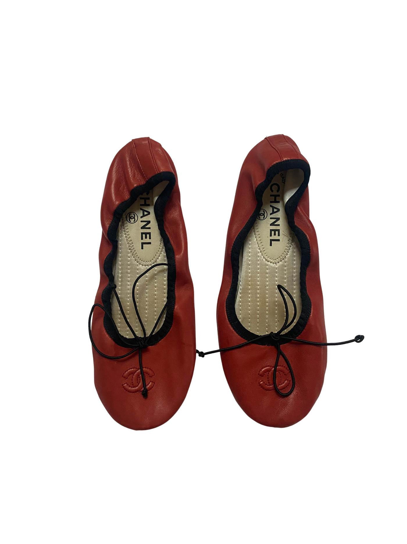 Chanel Red Bow Flats, 38