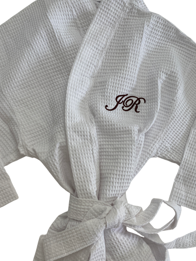 Waffle Initialed Bathrobe