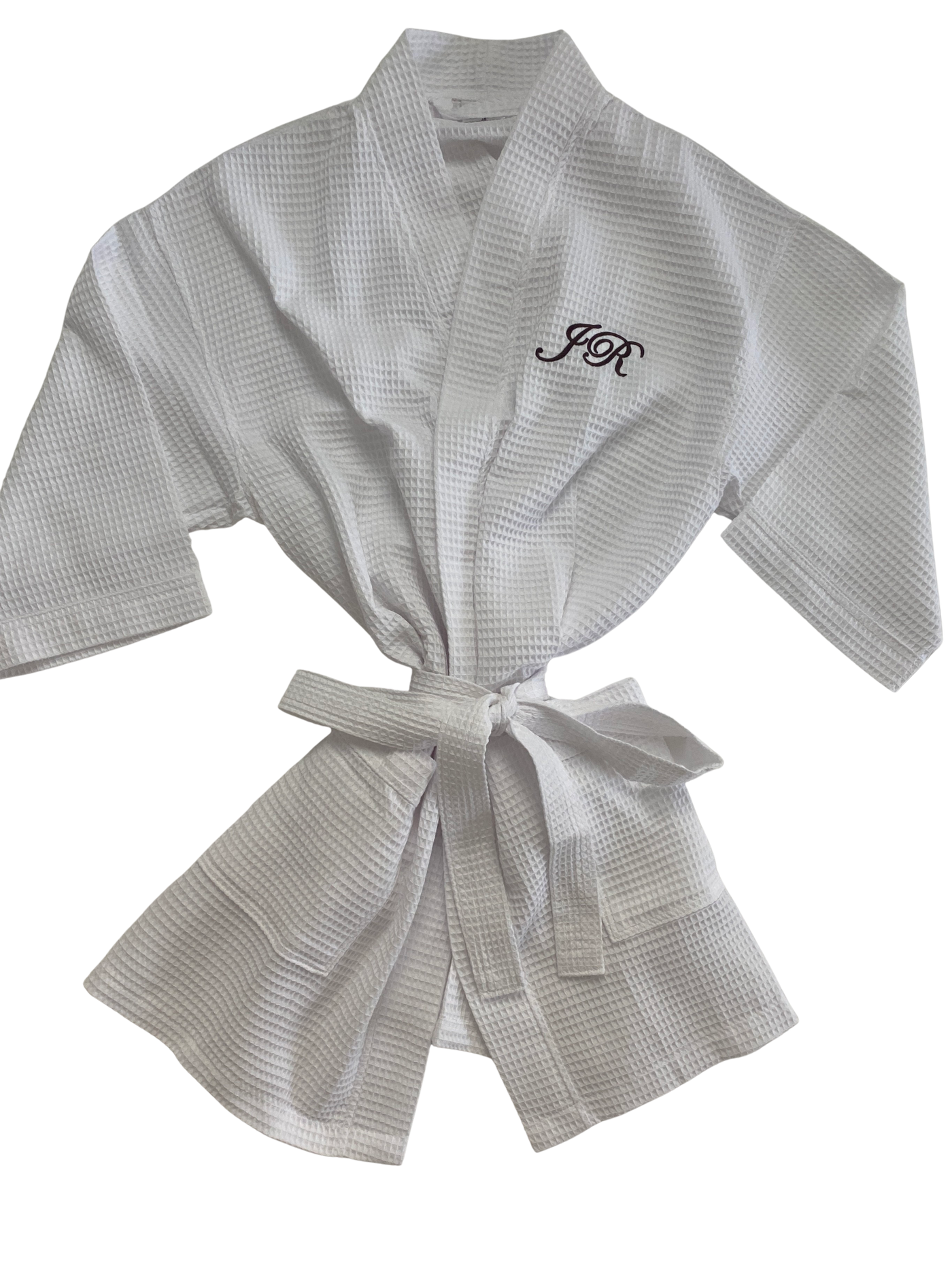 Waffle Initialed Bathrobe