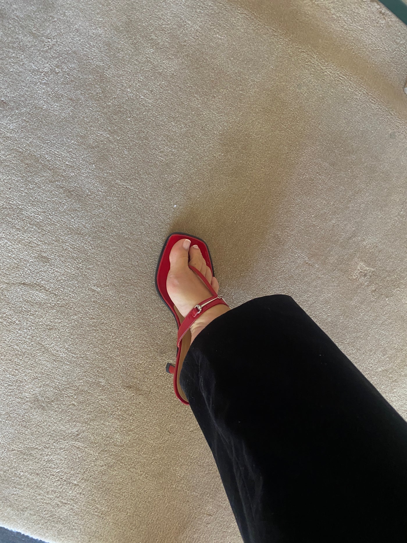 Gucci Red Horsebit Sandals, 36