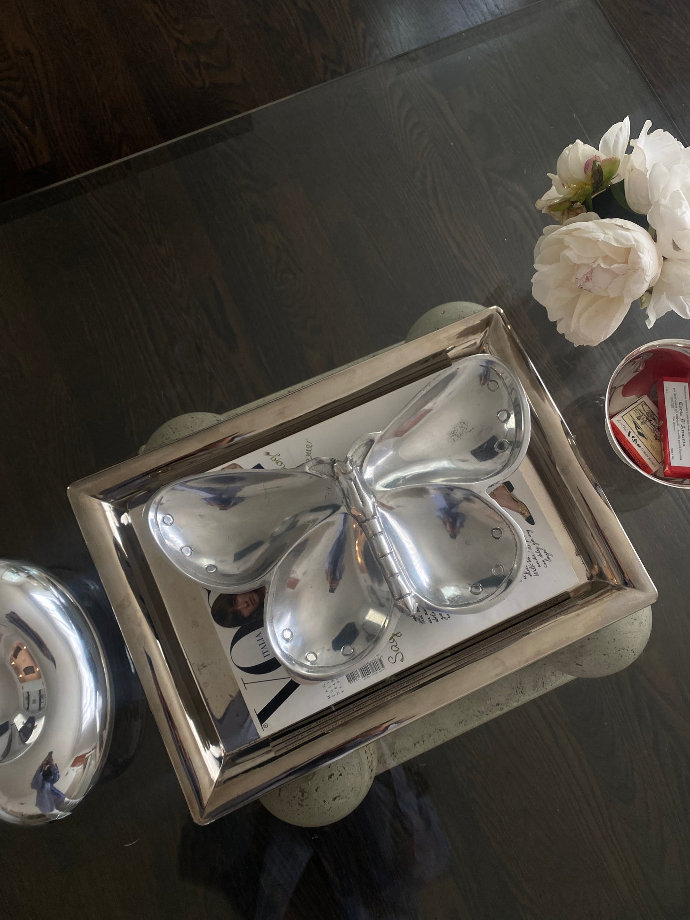 Vintage Silver Butterfly Tray