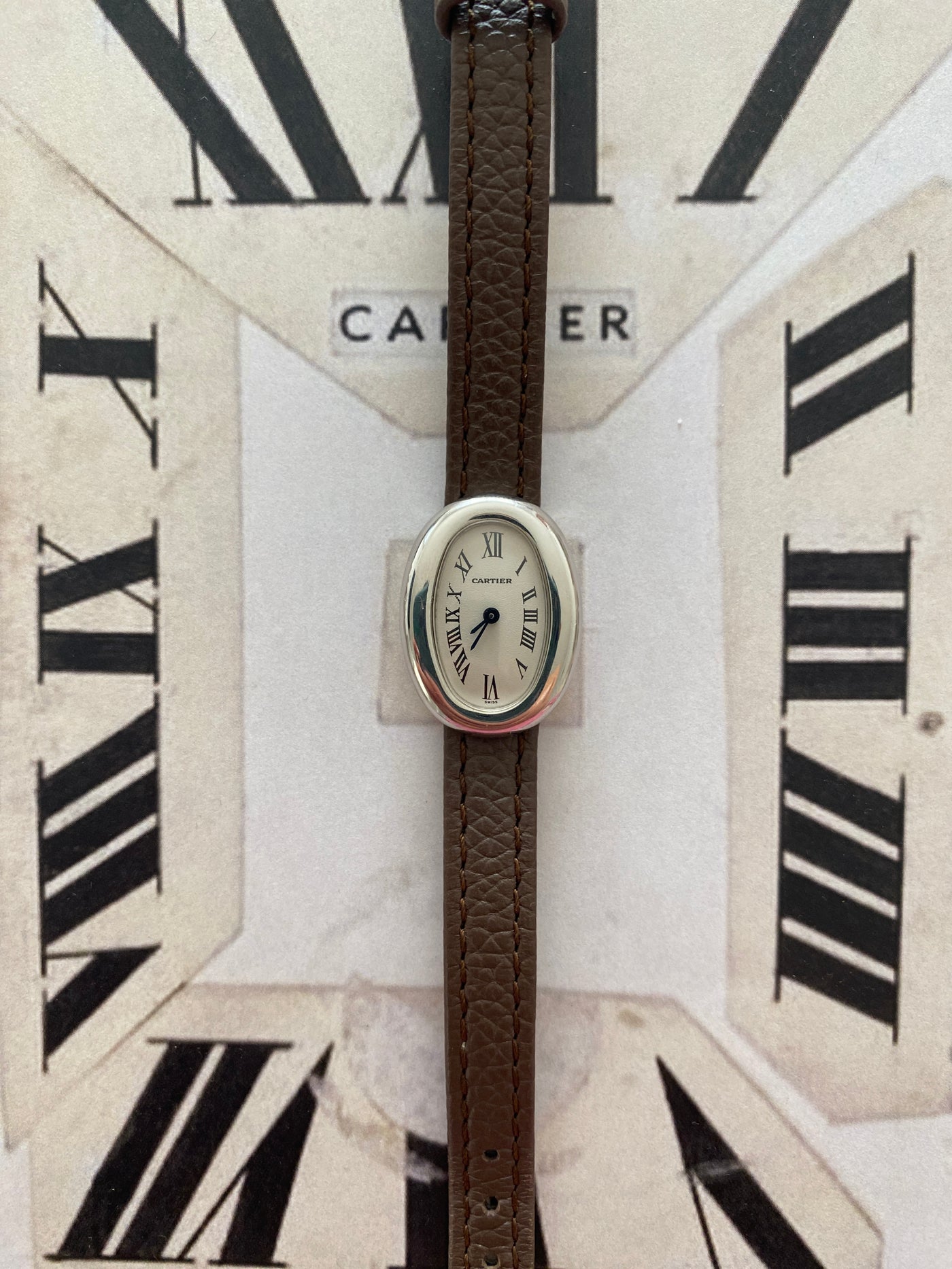 White Gold Mini Cartier Baignoire Watch