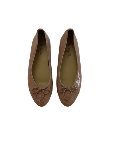 Chanel Pink Patent Flats, 36