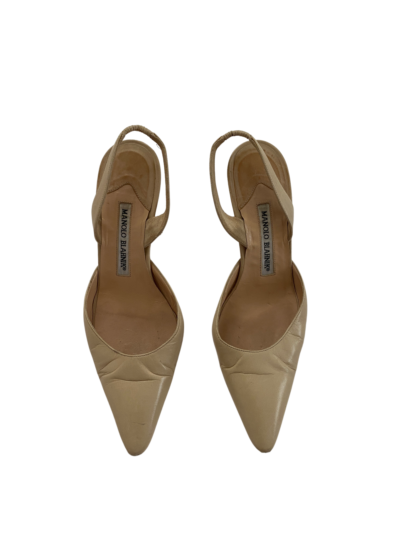 Manolo Beige Carolyn Heels, 36