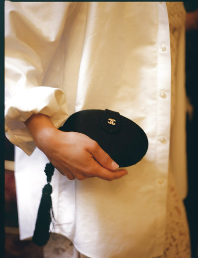 Chanel Satin Tassled Clutch